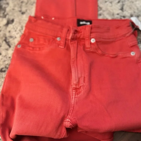 Hudson Faded Red High Waist Super Skinny Jeans